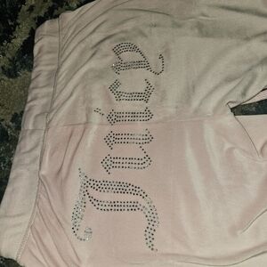 Juicy Y2k Light Pink Embellished Velour Sweatpants
